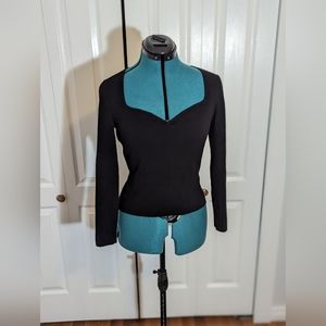 H&M Black Knit Sweet Heart Top